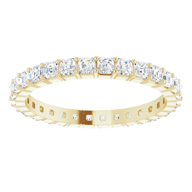 14K Gold Asscher Lab-Grown Diamond Shared-Prong Eternity Band – 2x2 mm Stones - Yellow Gold - view 3
