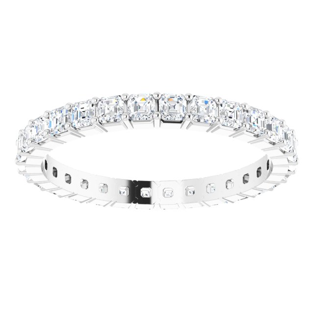 14K Gold Asscher Lab-Grown Diamond Shared-Prong Eternity Band – 2x2 mm Stones - White Gold - view 3