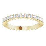 14K Gold Square Lab-Grown Diamond Shared-Prong Eternity Band – 1.75x1.75 mm Stones - Yellow Gold - view 3