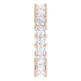 10K Gold Square Natural Diamond Shared-Prong Eternity Band – 3x3 mm Stones - Rose Gold - view 4