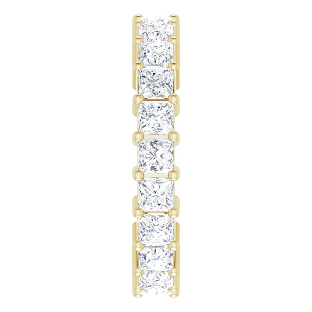 14K Gold Square Lab-Grown Diamond Shared-Prong Eternity Band – 3x3 mm Stones - Yellow Gold - view 4