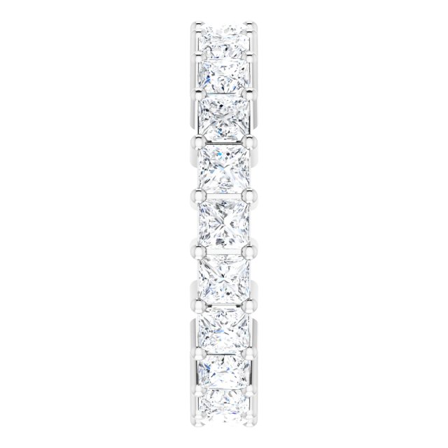 10K Gold Square Lab-Grown Diamond Shared-Prong Eternity Band – 3x3 mm Stones - White Gold - view 4