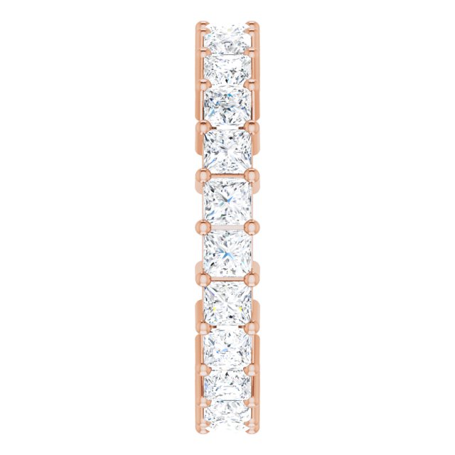 10K Gold Square Lab-Grown Diamond Shared-Prong Eternity Band – 2.75x2.75 mm Stones - Rose Gold - view 4