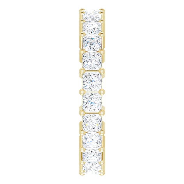 14K Gold Square Lab-Grown Diamond Shared-Prong Eternity Band – 2.75x2.75 mm Stones - Yellow Gold - view 4