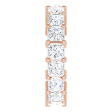 10K Gold Square Lab-Grown Diamond Shared-Prong Eternity Band – 4x4 mm Stones - Rose Gold - view 4