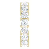 14K Gold Square Lab-Grown Diamond Shared-Prong Eternity Band – 4x4 mm Stones - Yellow Gold - view 4