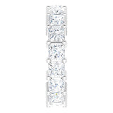 10K Gold Square Lab-Grown Diamond Shared-Prong Eternity Band – 4x4 mm Stones - White Gold - view 4