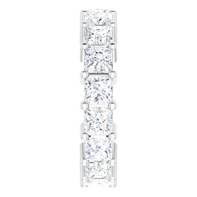 10K Gold Square Natural Diamond Shared-Prong Eternity Band – 4x4 mm Stones - White Gold - view 4