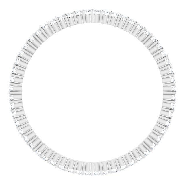 10K Gold Round Natural Diamond Shared-Prong Eternity Band – 1 mm Stones - White Gold - view 2