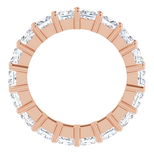 10K Gold Square Lab-Grown Diamond Shared-Prong Eternity Band – 3.75x3.75 mm Stones - Rose Gold - view 2