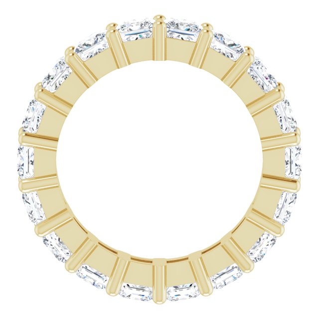 14K Gold Square Lab-Grown Diamond Shared-Prong Eternity Band – 3.75x3.75 mm Stones - Yellow Gold - view 2