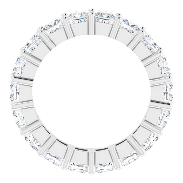 10K Gold Square Natural Diamond Shared-Prong Eternity Band – 3.75x3.75 mm Stones - White Gold - view 2