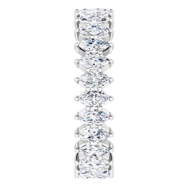 Platinum Marquise Natural Diamond Shared-Prong Eternity Band – 4.25x2.25 mm Stones - view 4