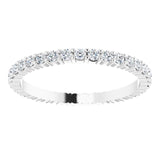 10K Gold Round Lab-Grown Diamond Shared-Prong Eternity Band – 1.7 mm Stones - White Gold - view 3