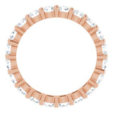 10K Gold Round Natural Diamond Shared-Prong Eternity Band – 3.2 mm Stones - Rose Gold - view 2