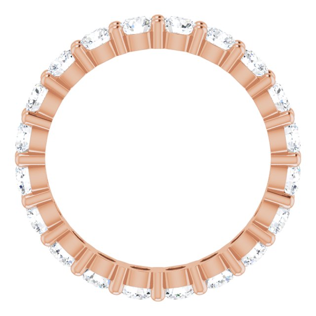 10K Gold Round Natural Diamond Shared-Prong Eternity Band – 3.2 mm Stones - Rose Gold - view 2