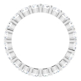 10K Gold Round Natural Diamond Shared-Prong Eternity Band – 3.2 mm Stones - White Gold - view 2