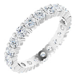 10K Gold Round Lab-Grown Diamond Shared-Prong Eternity Band – 3 mm Stones - White Gold
