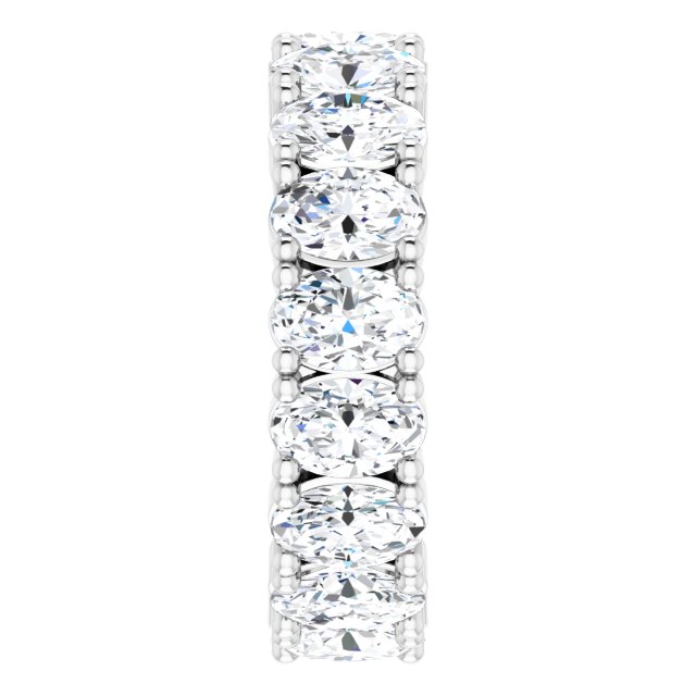 10K Gold Oval Lab-Grown Diamond Shared-Prong Eternity Band – 6x4 mm Stones - White Gold - view 4