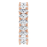 10K Gold Oval Lab-Grown Diamond Shared-Prong Eternity Band – 5x3 mm Stones - Rose Gold - view 4