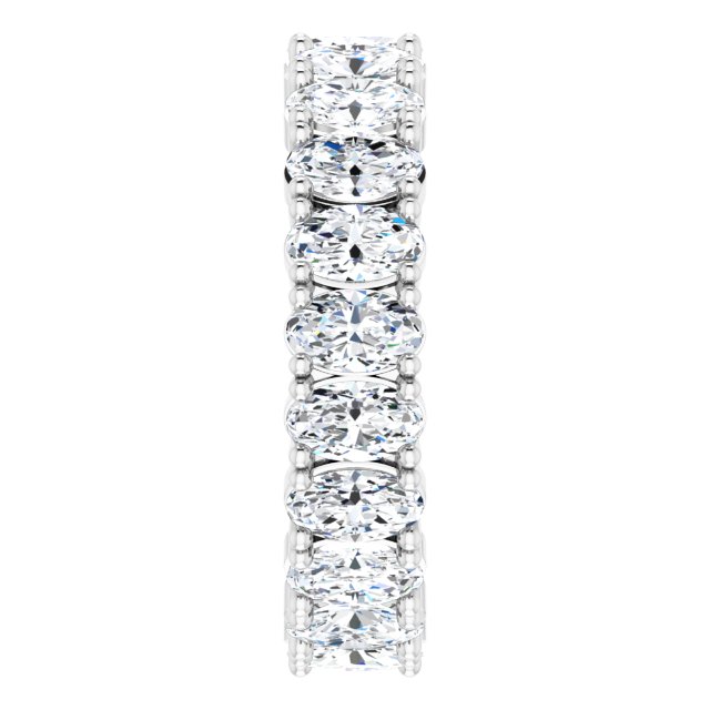Platinum Oval Natural Diamond Shared-Prong Eternity Band – 5x3 mm Stones - view 4