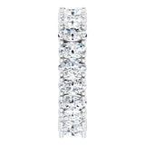 10K Gold Oval Natural Diamond Shared-Prong Eternity Band – 5x3 mm Stones - White Gold - view 4