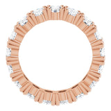 10K Gold Oval Natural Diamond Shared-Prong Eternity Band – 6x4 mm Stones - Rose Gold - view 2