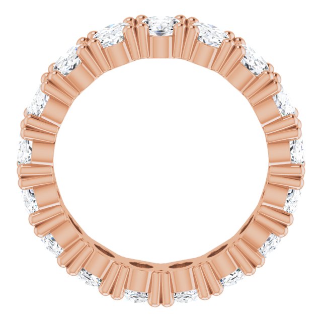 10K Gold Oval Natural Diamond Shared-Prong Eternity Band – 6x4 mm Stones - Rose Gold - view 2