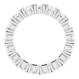 10K Gold Oval Lab-Grown Diamond Shared-Prong Eternity Band – 6x4 mm Stones - White Gold - view 2