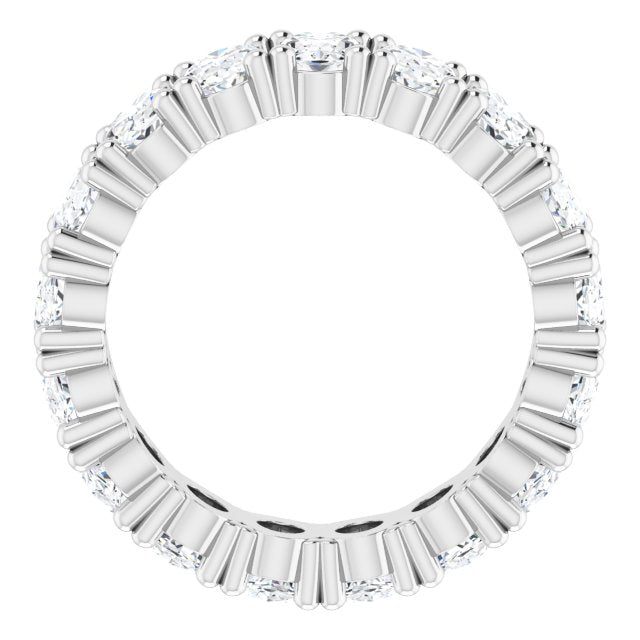 10K Gold Oval Lab-Grown Diamond Shared-Prong Eternity Band – 6x4 mm Stones - White Gold - view 2