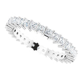 10K Gold Square Lab-Grown Diamond Shared-Prong Eternity Band – 2x2 mm Stones - White Gold - view 5