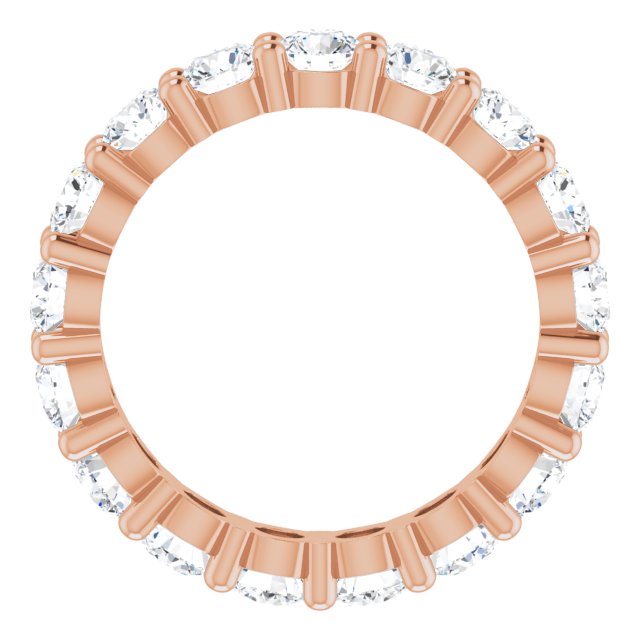 10K Gold Round Natural Diamond Shared-Prong Eternity Band – 3.75 mm Stones - Rose Gold - view 2