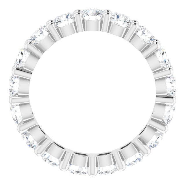 10K Gold Round Natural Diamond Shared-Prong Eternity Band – 3.75 mm Stones - White Gold - view 2
