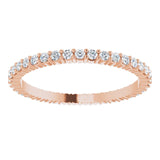 10K Gold Round Lab-Grown Diamond Shared-Prong Eternity Band – 1.5 mm Stones - Rose Gold - view 3