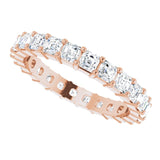 14K Gold Asscher Lab-Grown Diamond Shared-Prong Eternity Band – 2.6x2.6 mm Stones - Rose Gold - view 5