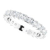 Platinum Asscher Lab-Grown Diamond Shared-Prong Eternity Band – 2.6x2.6 mm Stones - view 5