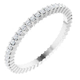 10K Gold Square Natural Diamond Shared-Prong Eternity Band – 1.25x1.25 mm Stones - White Gold