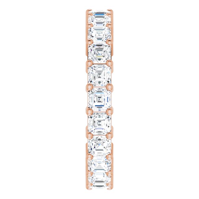 14K Gold Asscher Lab-Grown Diamond Shared-Prong Eternity Band – 3x3 mm Stones - Rose Gold - view 4