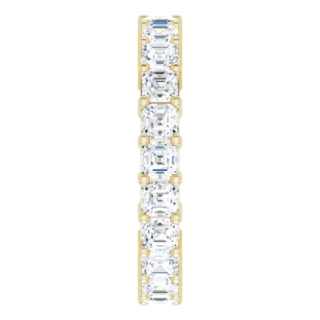 14K Gold Asscher Lab-Grown Diamond Shared-Prong Eternity Band – 3x3 mm Stones - Yellow Gold - view 4
