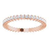 10K Gold Square Natural Diamond Shared-Prong Eternity Band – 1.5x1.5 mm Stones - Rose Gold - view 3