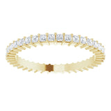 14K Gold Square Lab-Grown Diamond Shared-Prong Eternity Band – 1.5x1.5 mm Stones - Yellow Gold - view 3