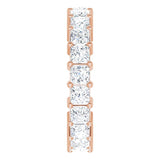 10K Gold Square Natural Diamond Shared-Prong Eternity Band – 3.25x3.25 mm Stones - Rose Gold - view 4
