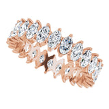 14K Gold Marquise Lab-Grown Diamond Shared-Prong Eternity Band – 4.5x2.5 mm Stones - Rose Gold - view 5