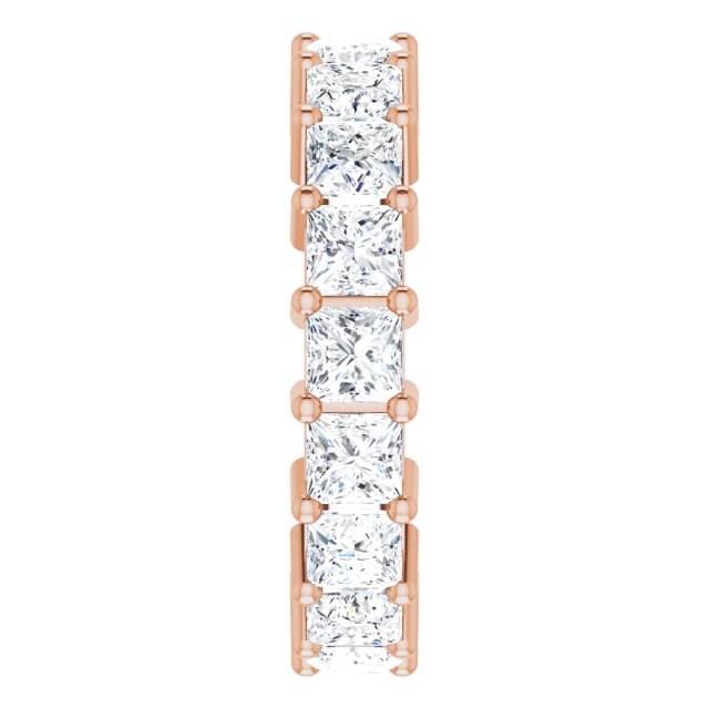 10K Gold Square Lab-Grown Diamond Shared-Prong Eternity Band – 3.75x3.75 mm Stones - Rose Gold - view 4