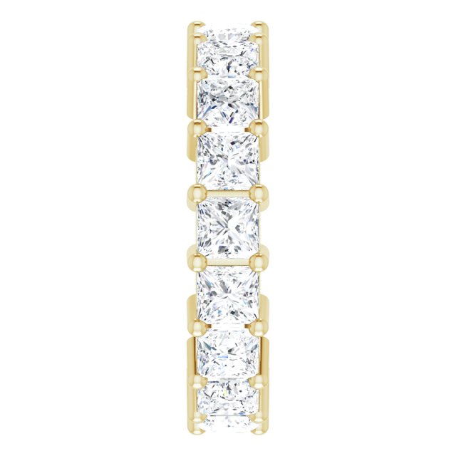 14K Gold Square Lab-Grown Diamond Shared-Prong Eternity Band – 3.75x3.75 mm Stones - Yellow Gold - view 4