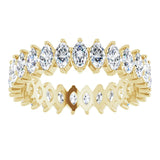 14K Gold Marquise Natural Diamond Shared-Prong Eternity Band – 4.25x2.25 mm Stones - Yellow Gold - view 3