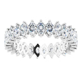 Platinum Marquise Lab-Grown Diamond Shared-Prong Eternity Band – 4.25x2.25 mm Stones - view 3