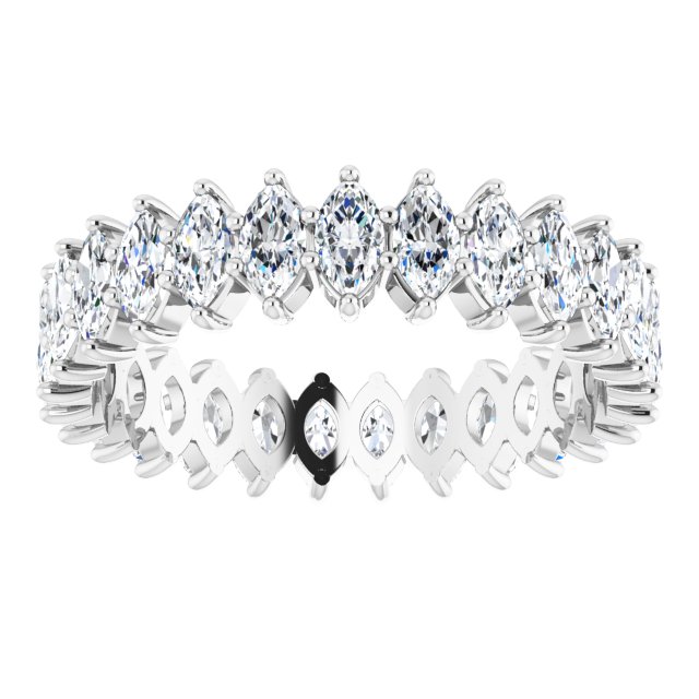 Platinum Marquise Lab-Grown Diamond Shared-Prong Eternity Band – 4.25x2.25 mm Stones - view 3