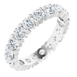 10K Gold Round Natural Diamond Shared-Prong Eternity Band – 3.5 mm Stones - White Gold