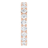10K Gold Round Lab-Grown Diamond Shared-Prong Eternity Band – 3 mm Stones - Rose Gold - view 4
